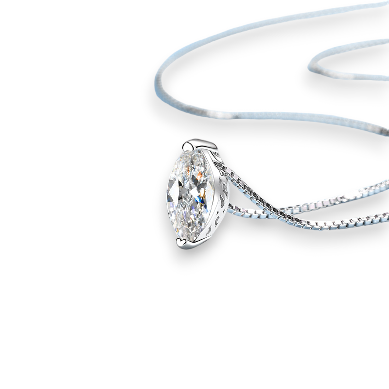 Classic Basket Marquise Solitaire Pendant