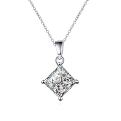 Classic Princess Cut Moissanite  Pendant