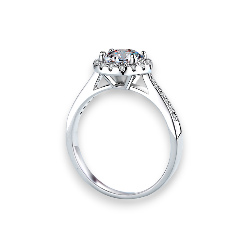 Classic Round Halo Engagement Ring