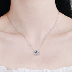 Classic Round Moissanite Halo Pendant