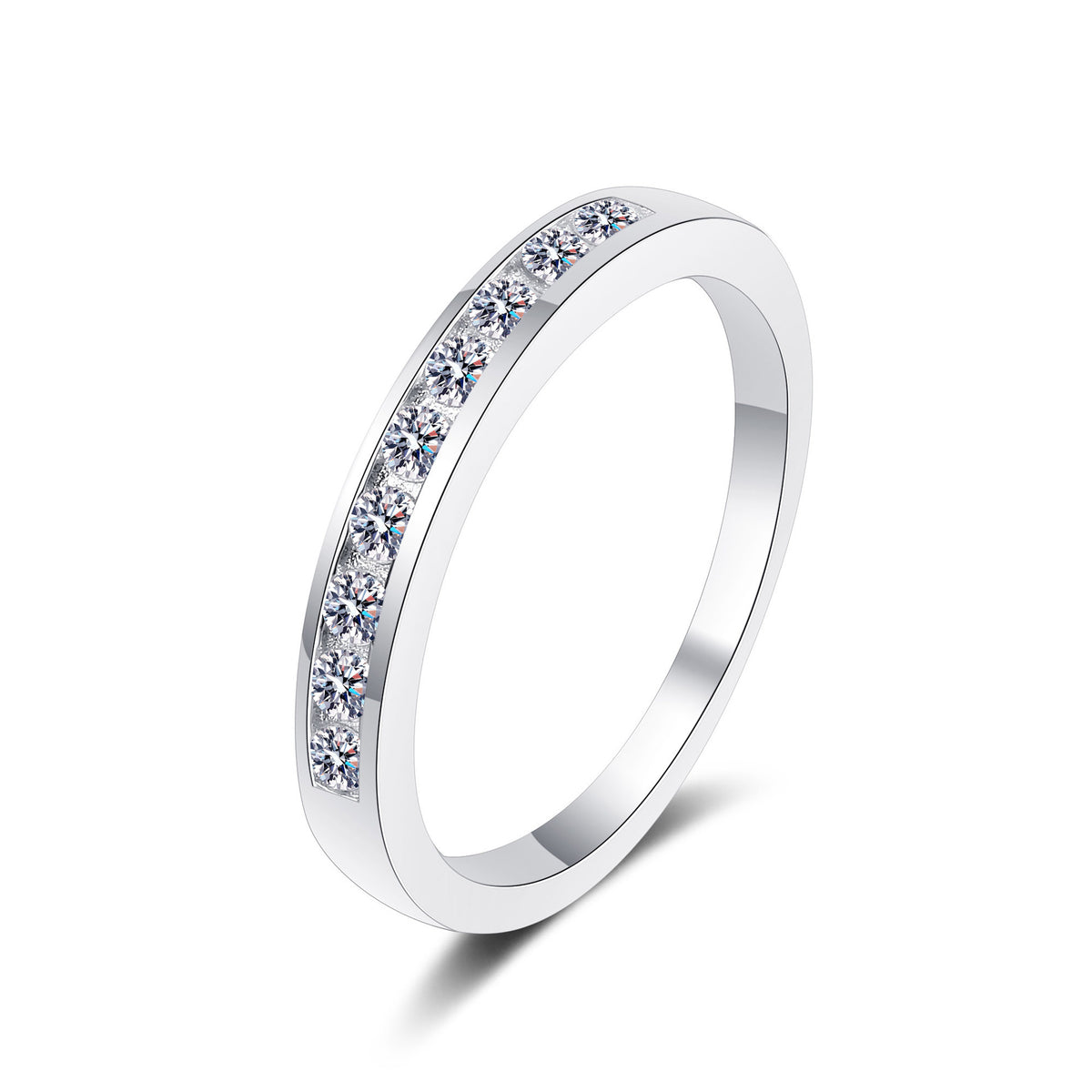 Classic Round Moissanite Stackable Band