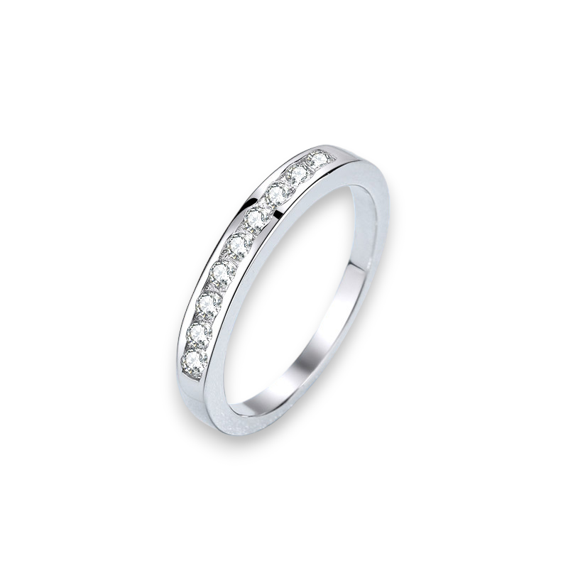 Classic Round Moissanite Stackable Band