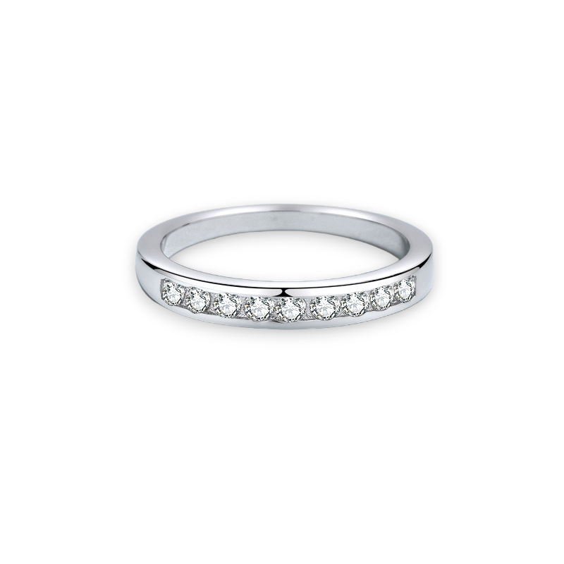 Classic Round Moissanite Stackable Band