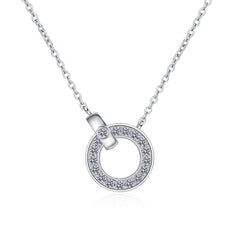 Double Round Moissanite Circle Eternity Pendant