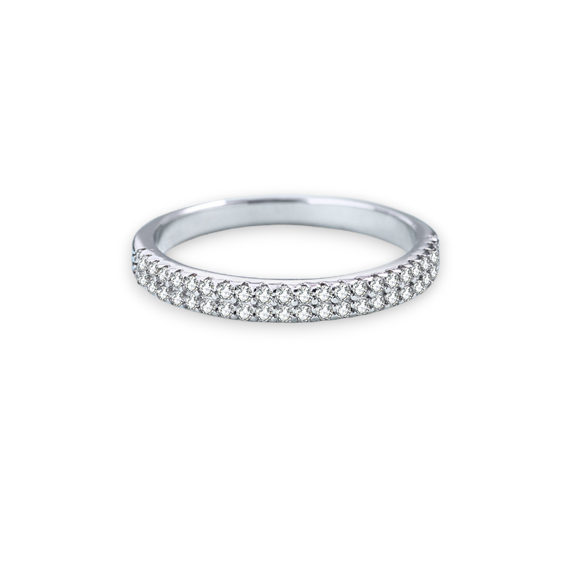 Double Row Moissanite Stackable Band