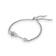 Elegant Cross Style Round Moissanite Bracelet