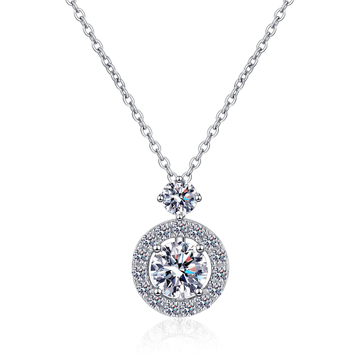 Elegant Design Round Moissanite Pendant