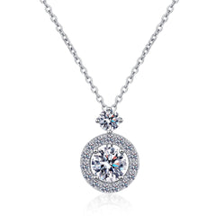 Elegant Design Round Moissanite Pendant