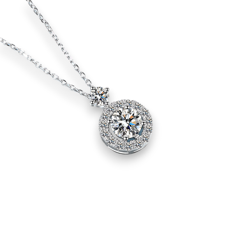 Elegant Design Round Moissanite Pendant