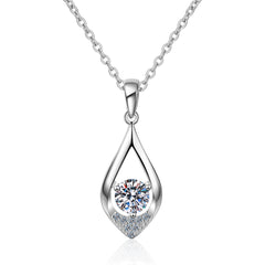 Elegant Droplet Round Moissanite Pendant