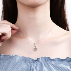 Elegant Droplet Round Moissanite Pendant