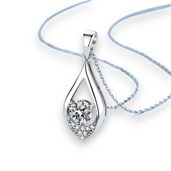 Elegant Droplet Round Moissanite Pendant