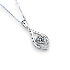 Elegant Droplet Round Moissanite Pendant