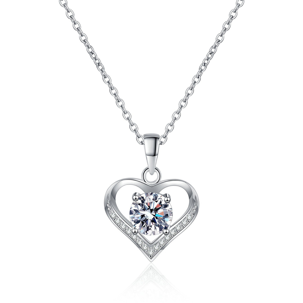 Elegant Heart Design Round Pendant