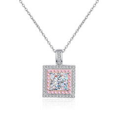 Elegant Princess Cut Moissanite Pendant