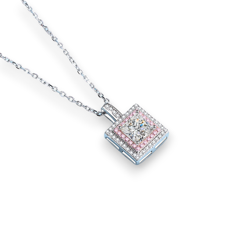 Elegant Princess Cut Moissanite Pendant