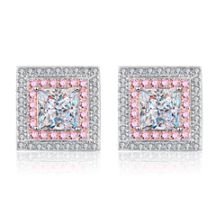 Elegant Princess Cut Moissanite Stud Earrings