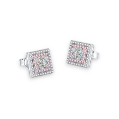 Elegant Princess Cut Moissanite Stud Earrings