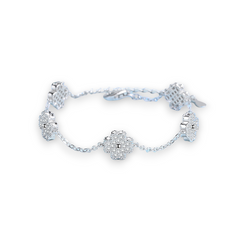 Fortune Floral Design Round Moissanite Bracelet