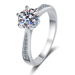 Halo Round Moissanite Ring (Six Prong)