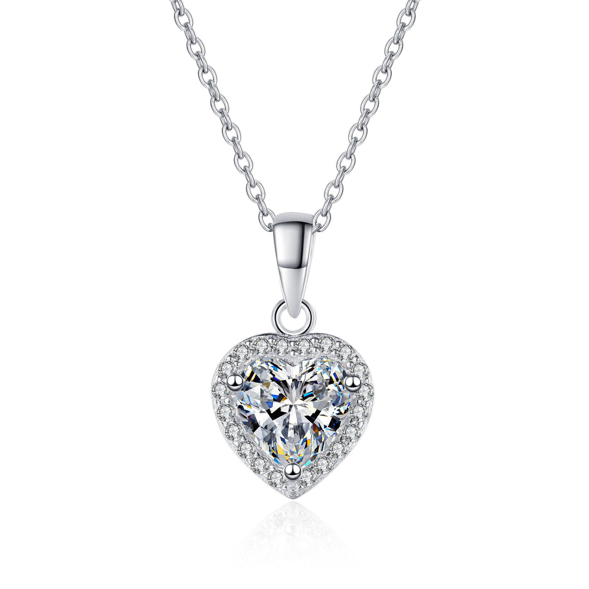 Heart Halo Moissanite Pendant