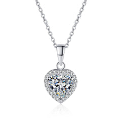 Heart Halo Moissanite Pendant