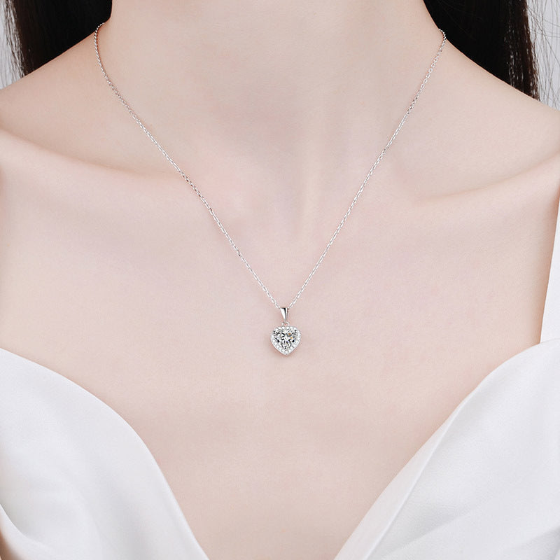 Heart Halo Moissanite Pendant