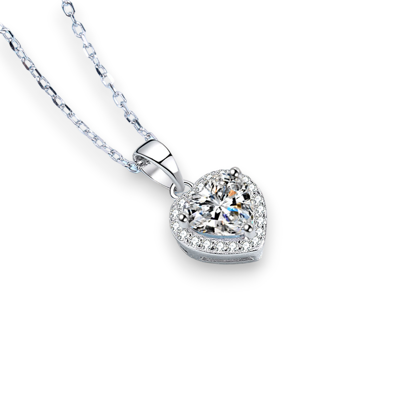 Heart Halo Moissanite Pendant