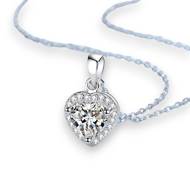 Heart Halo Moissanite Pendant