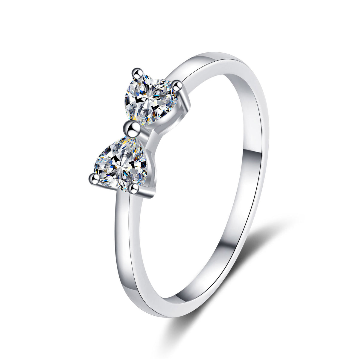 Heart Moissanite Bow Tie Stylish Ring