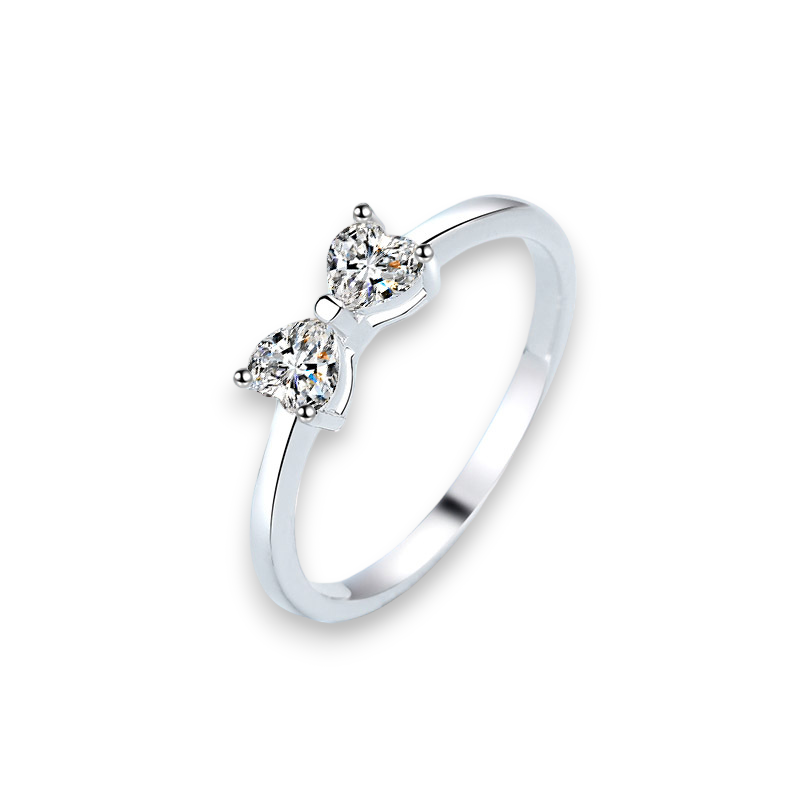 Heart Moissanite Bow Tie Stylish Ring