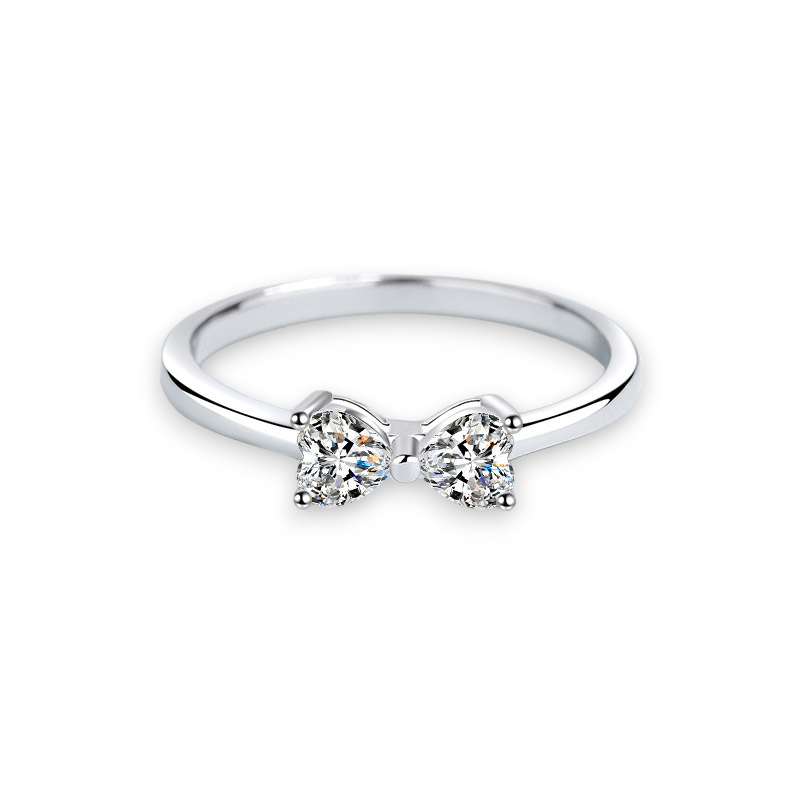 Heart Moissanite Bow Tie Stylish Ring