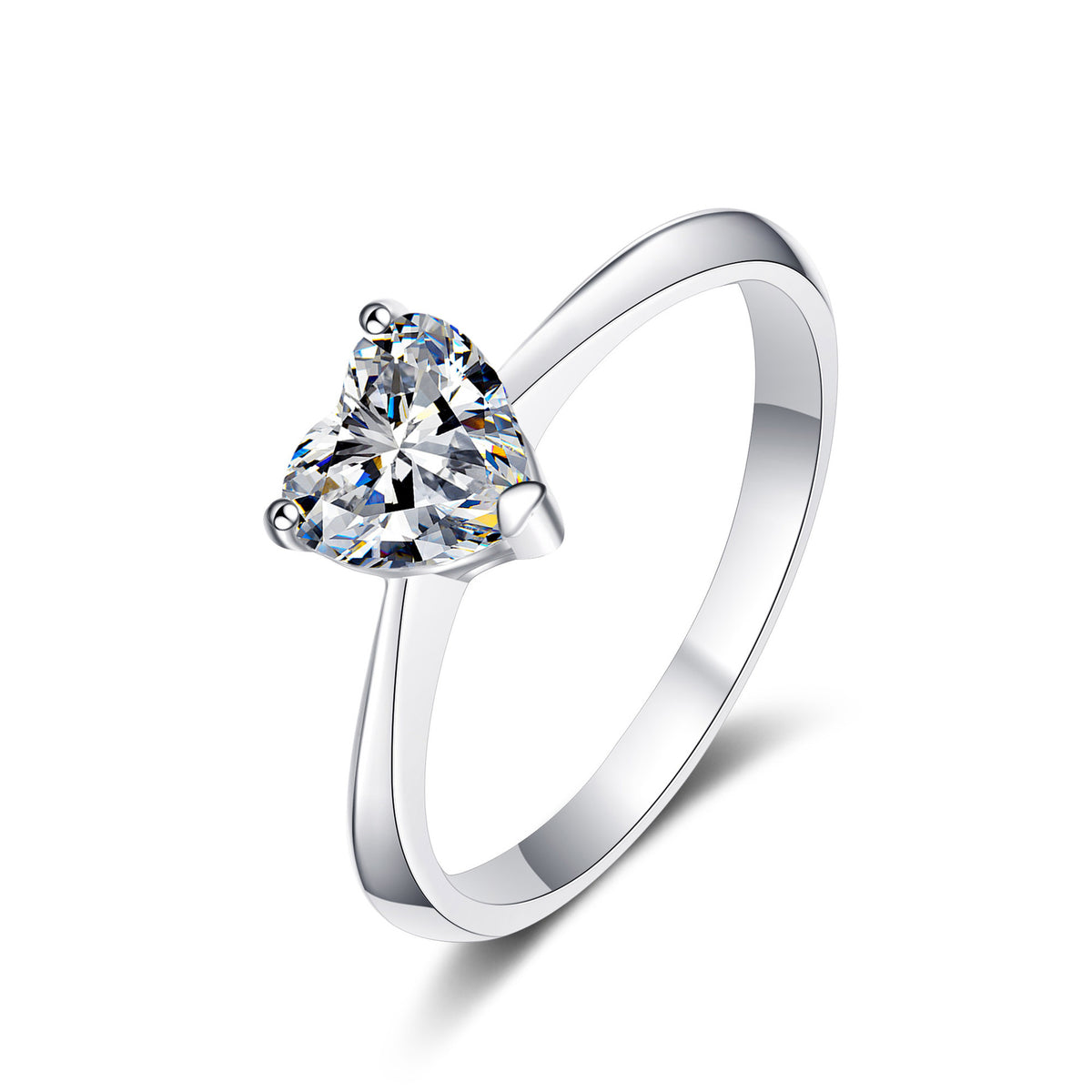 Heart Moissanite Classic Engagement Ring