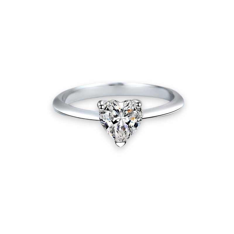 Heart Moissanite Classic Engagement Ring