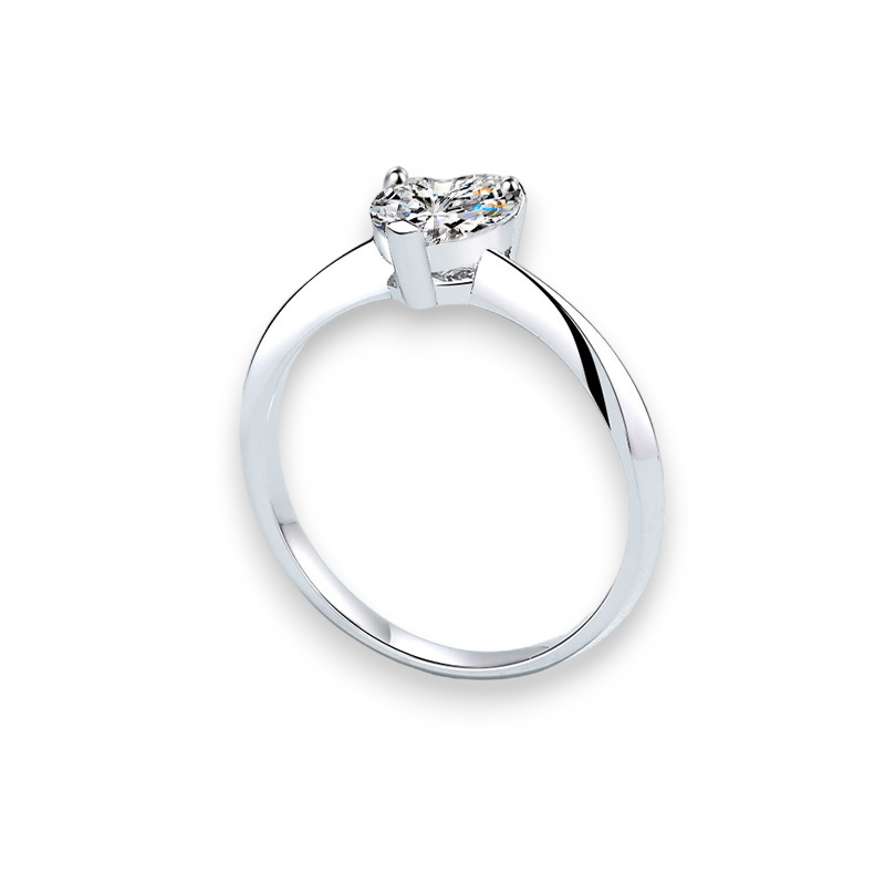 Heart Moissanite Classic Engagement Ring