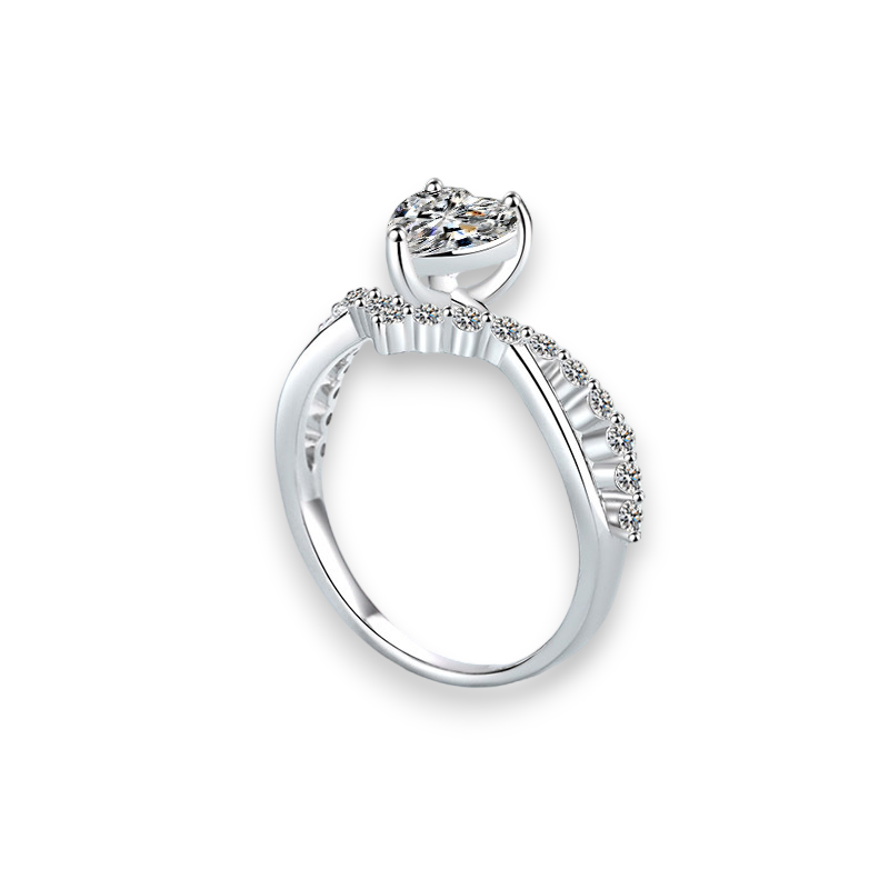 Heart Moissanite Twisted Engagement Ring