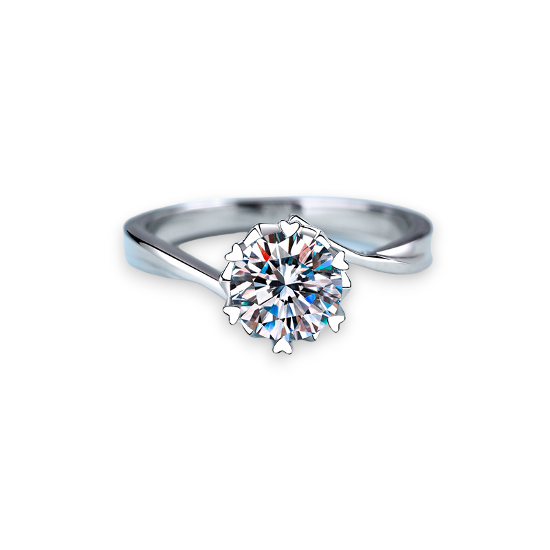 Modern Bypass Round Engagement Ring