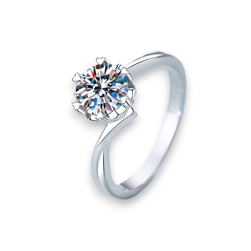 Modern Bypass Round Engagement Ring