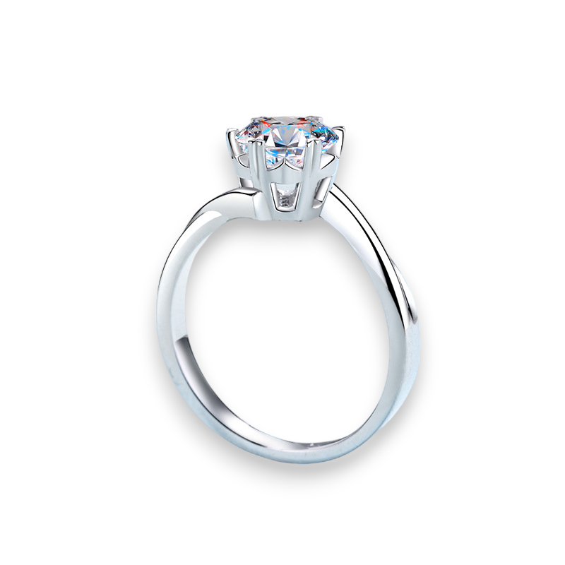 Modern Bypass Round Engagement Ring