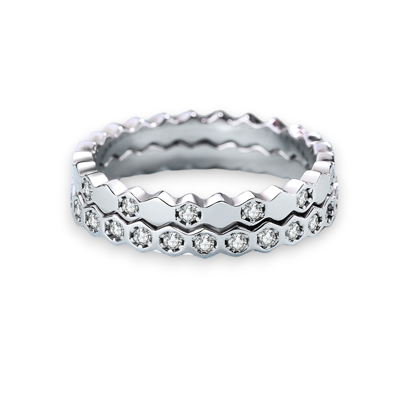 Moissanite Round Eternity Ring