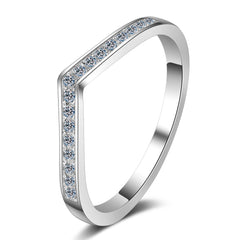 Moissanite V-Shape Stackable Band