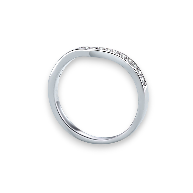 Moissanite V-Shape Stackable Band