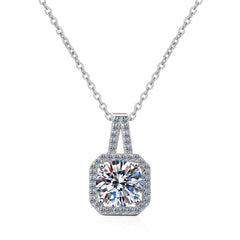 Neat Angle Round Moissanite  Pendant