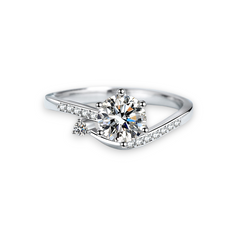 Neat Bypass Round Engagement Ring