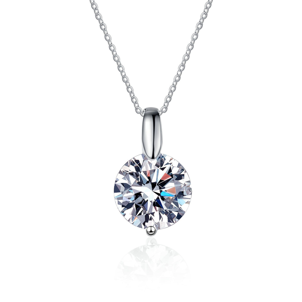 Neat Round Solitaire Moissanite Pendant