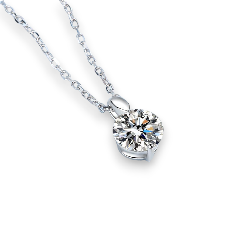 Neat Round Solitaire Moissanite Pendant