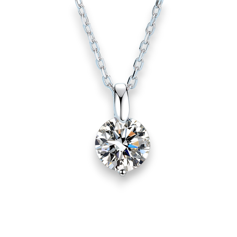 Neat Round Solitaire Moissanite Pendant