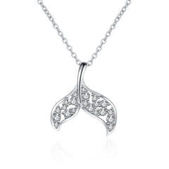 Ocean Tail Design Round Moissanite Pendant