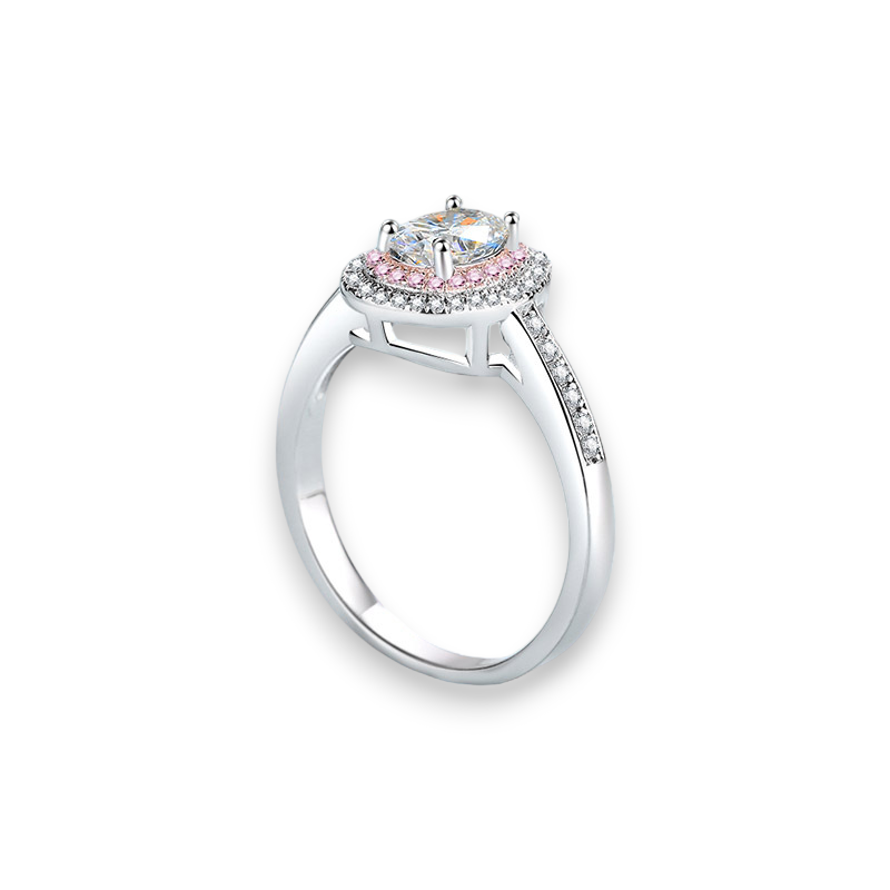 Oval Halo Moissanite Engagement Ring