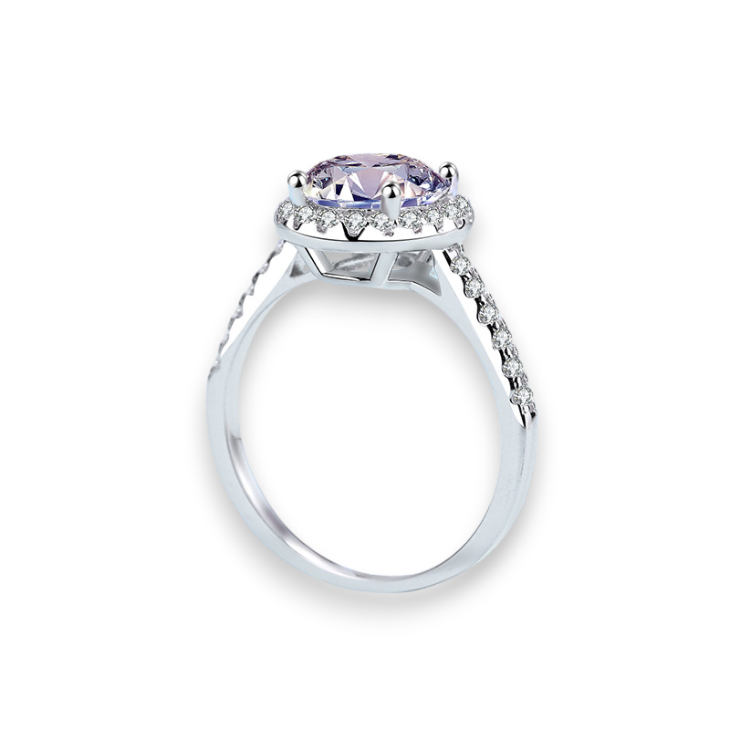 Oval Halo Moissanite Engagement Ring